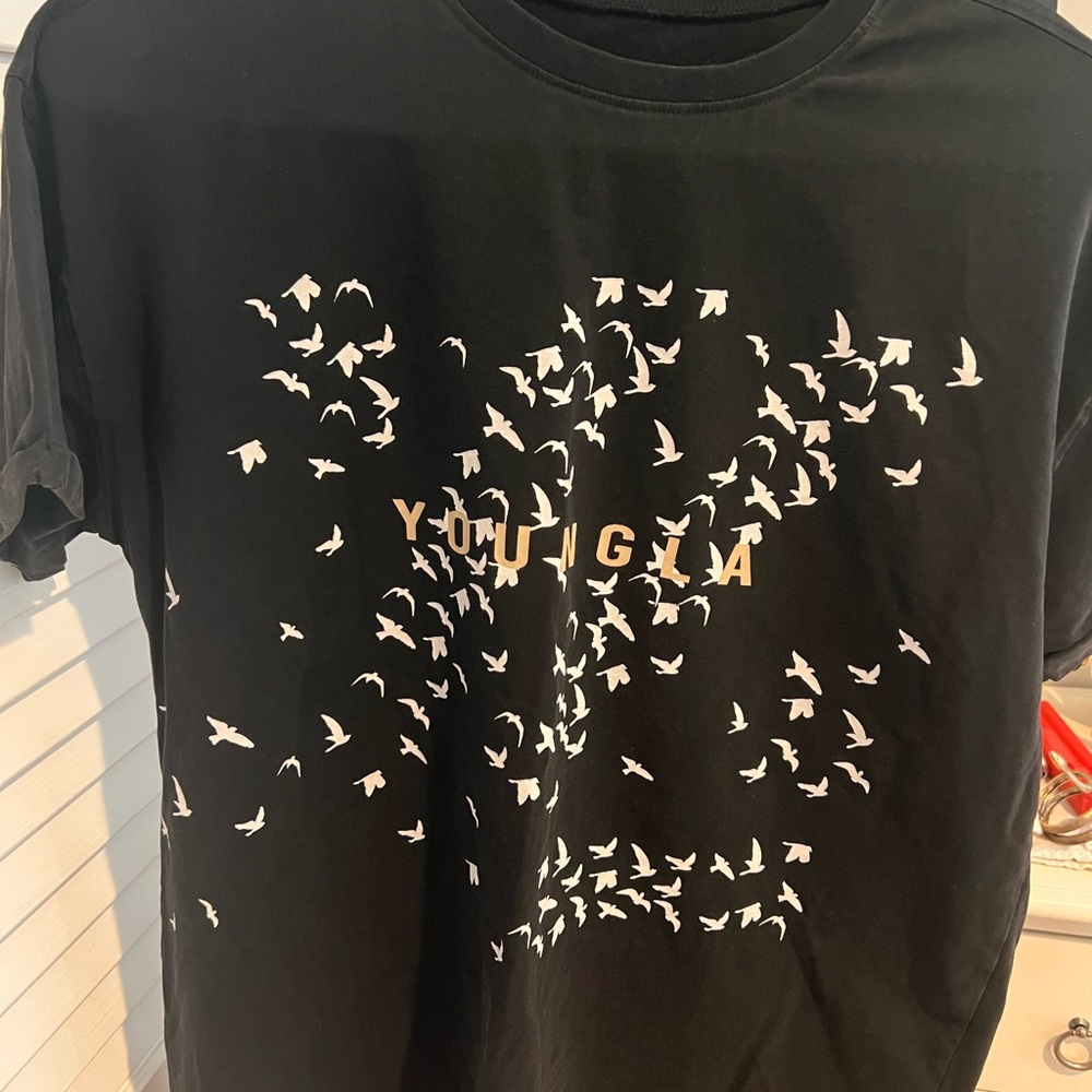 YoungLA Black T-Shirt with White Logo